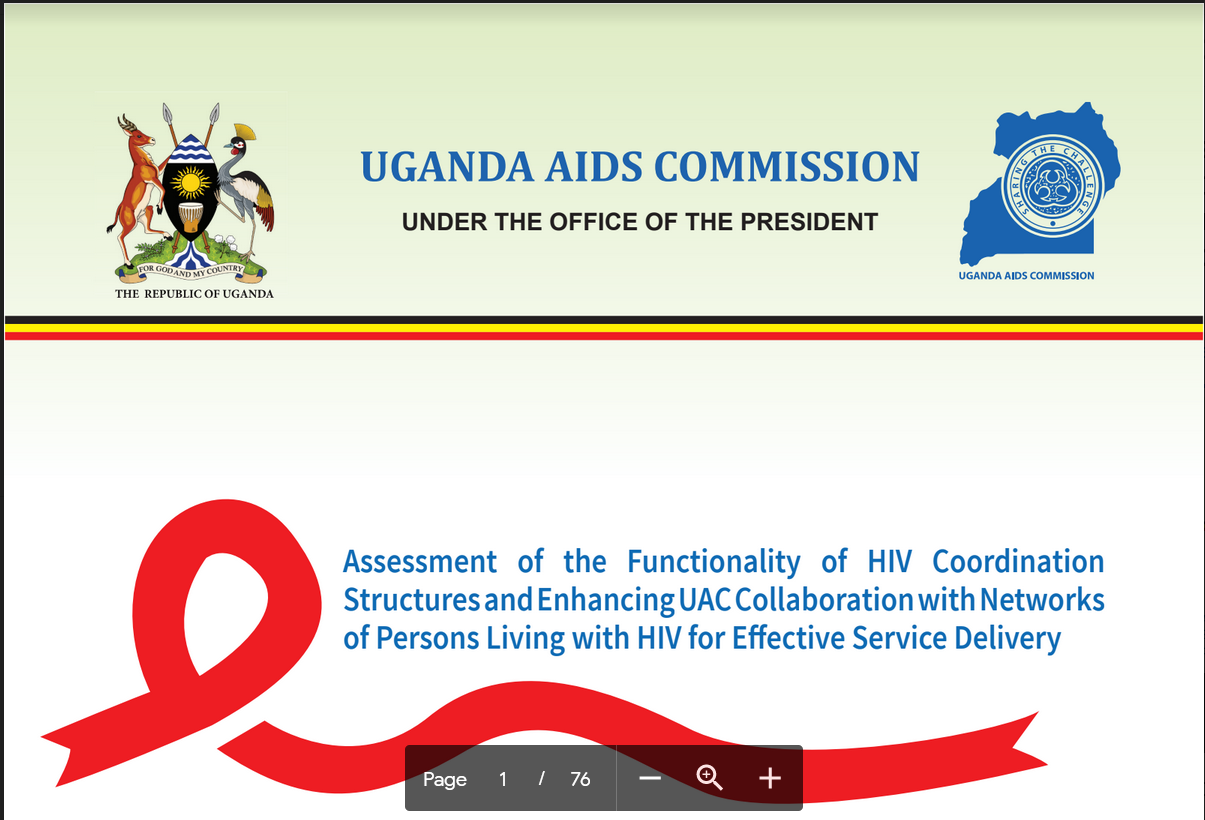 Assessment of the Functionality of HIV Coordination Structures and Enhancing UAC Collaboration with Networks of Persons Living with HIV for Eff ective Service Delivery