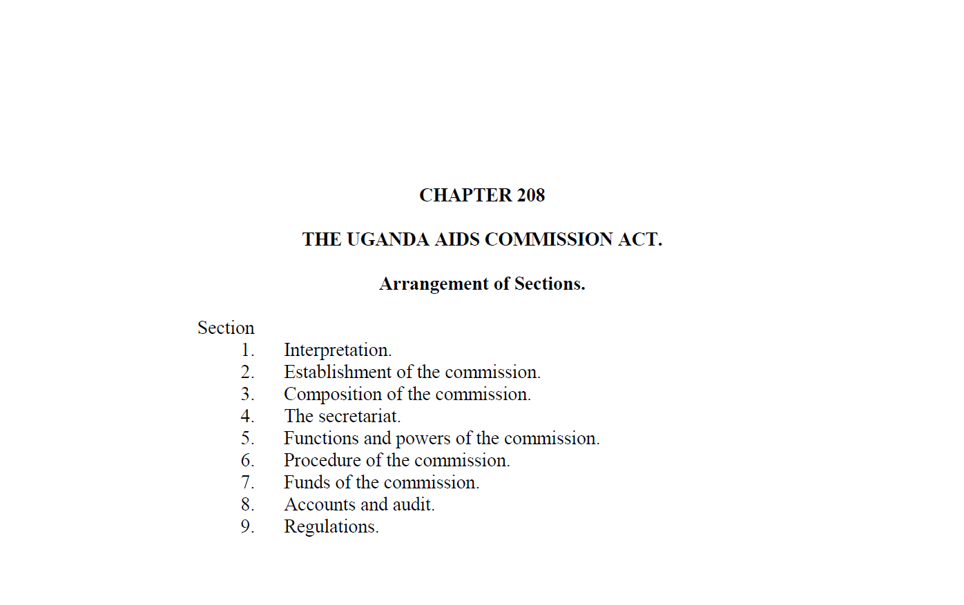THE UGANDA AIDS COMMISSION ACT.